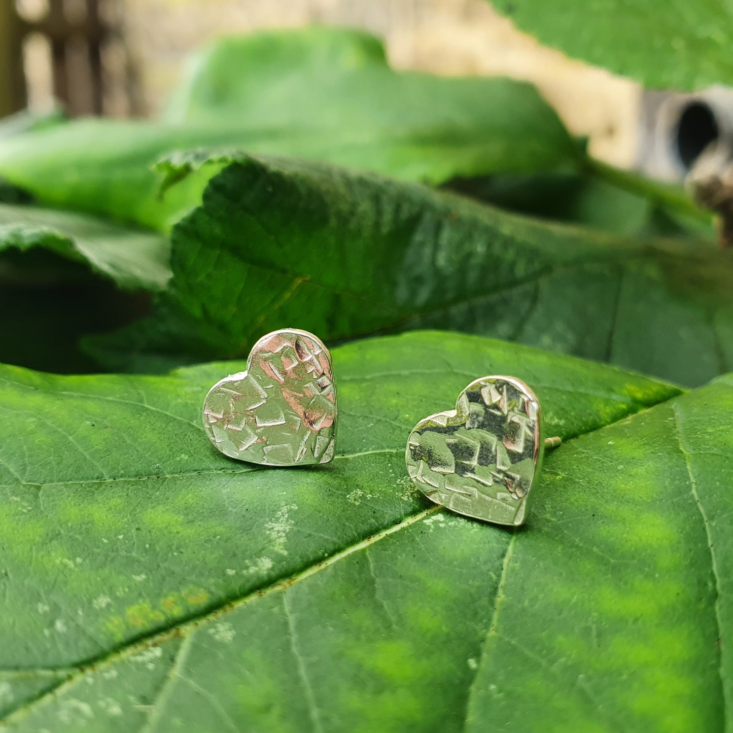 Hammered Heart Earrings