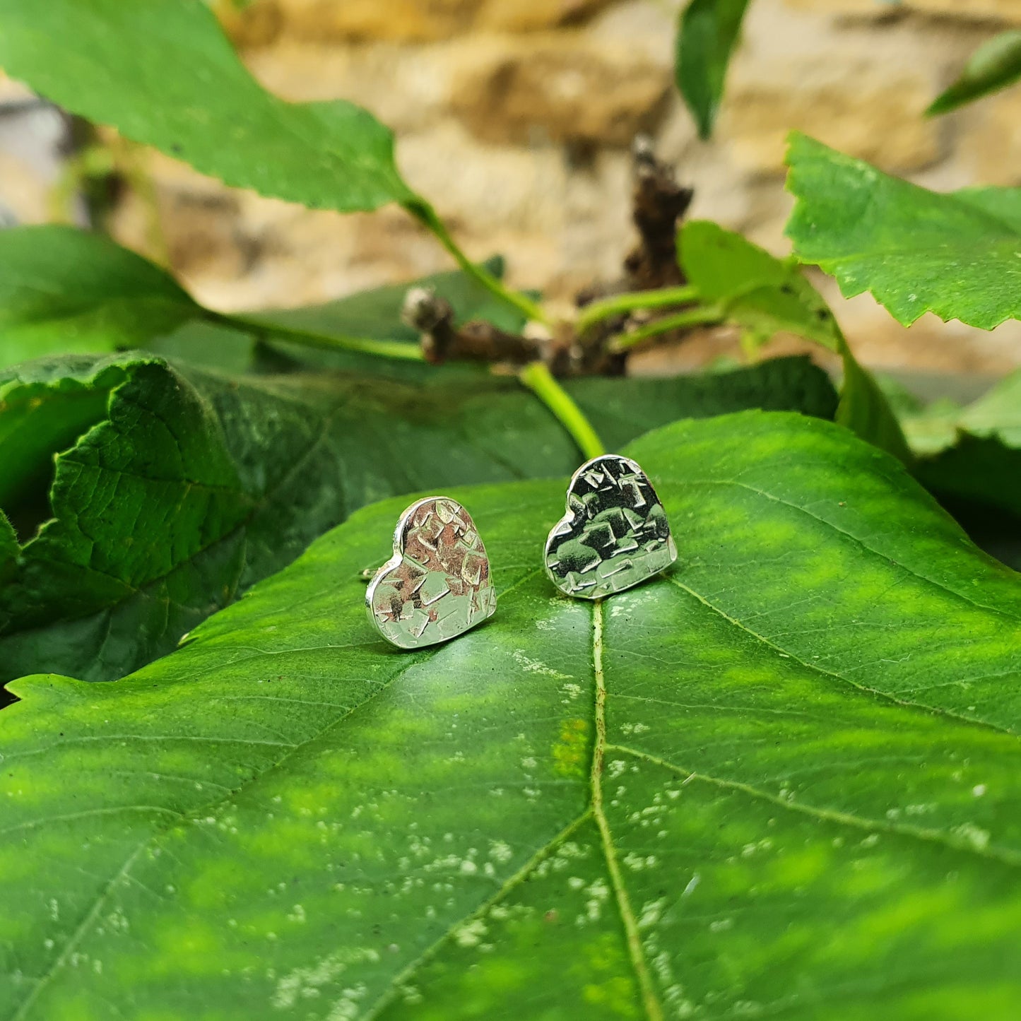 Hammered Heart Earrings
