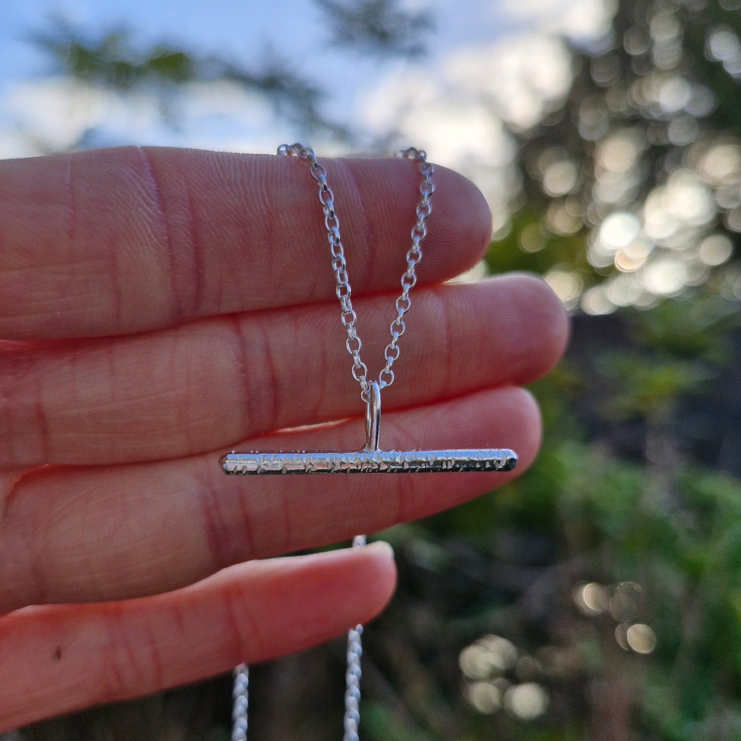 Bark T-bar Necklace