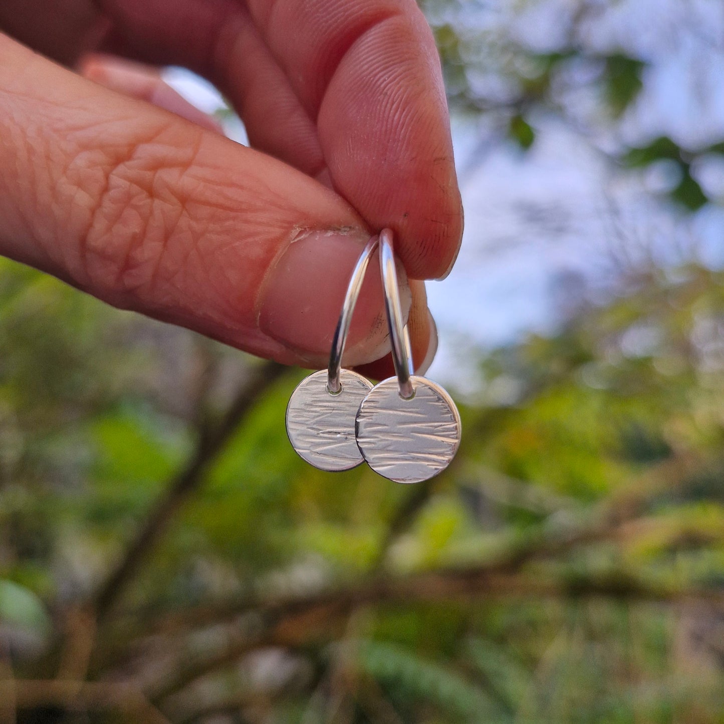 Bark Drop Charm Hoops