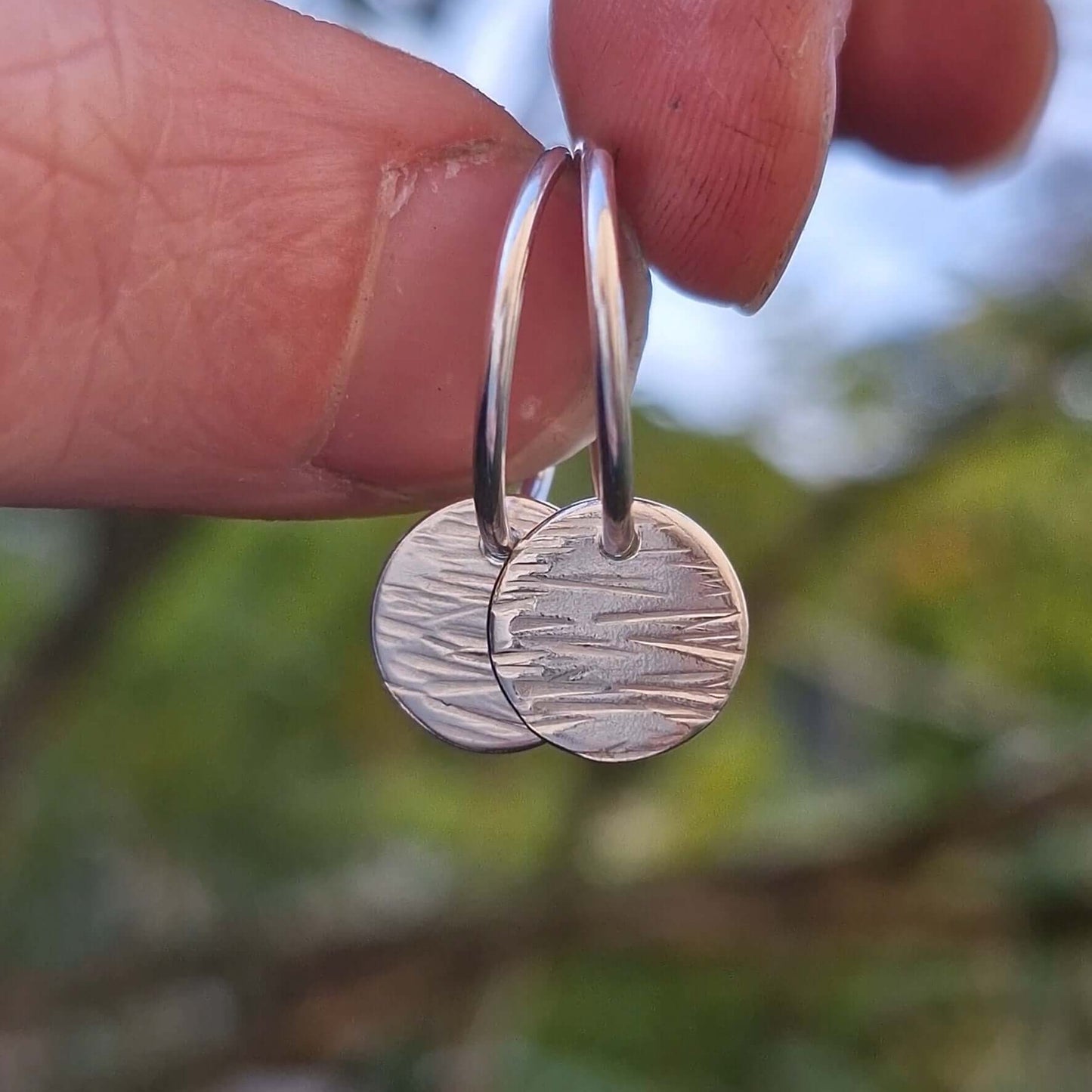 Bark Drop Charm Hoops