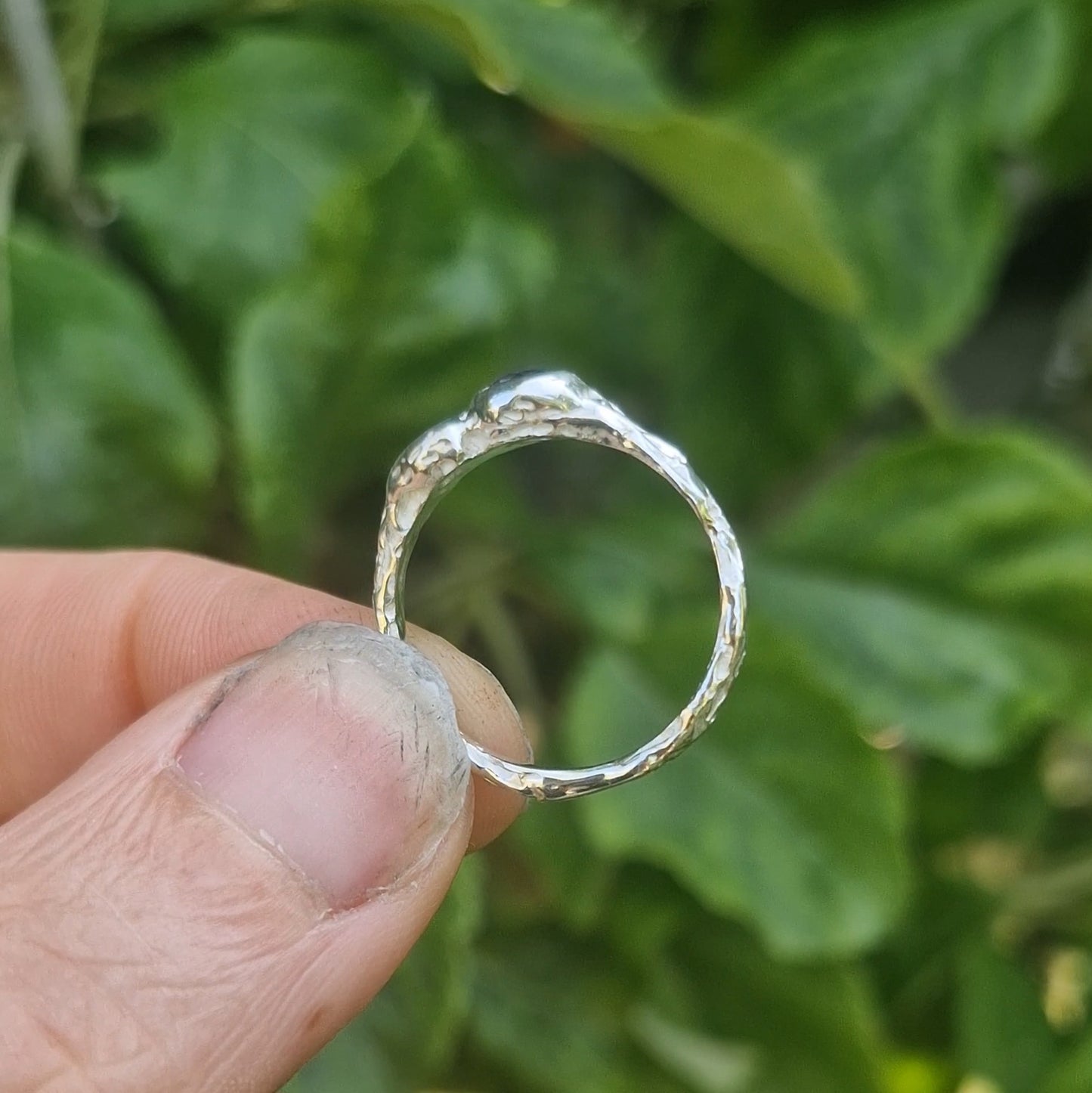 Molten Amethyst & Rose Quartz Ring - size uk N