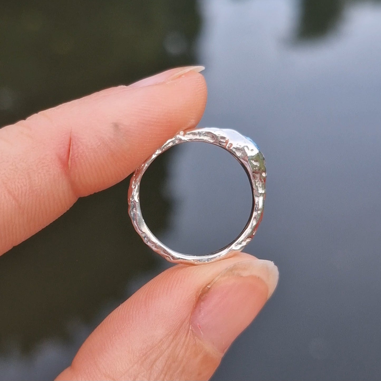 Molten Blue Topaz Ring - sizes i 1/2 or k 1/2