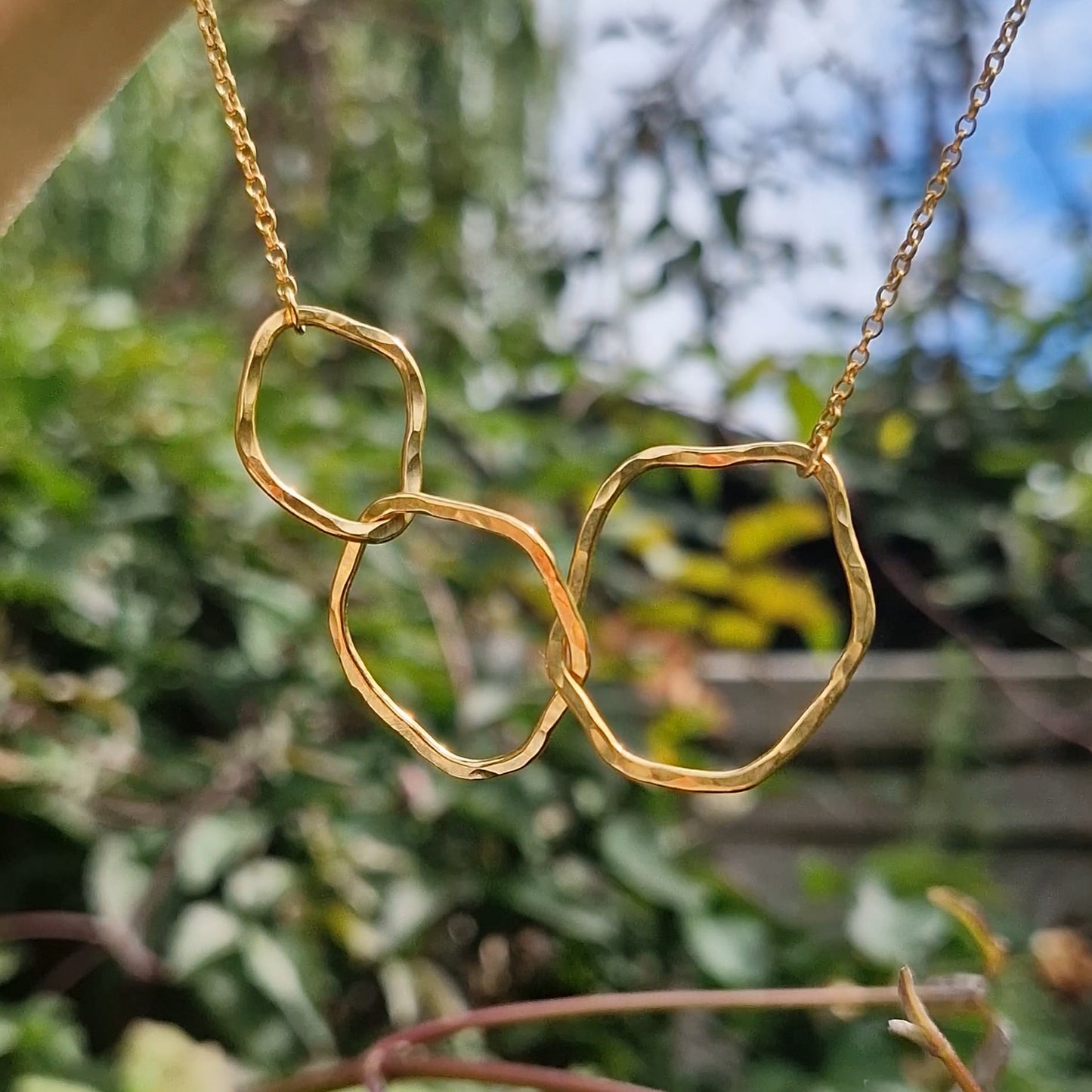 Ripple Trio Necklace ~ Gold Vermeil
