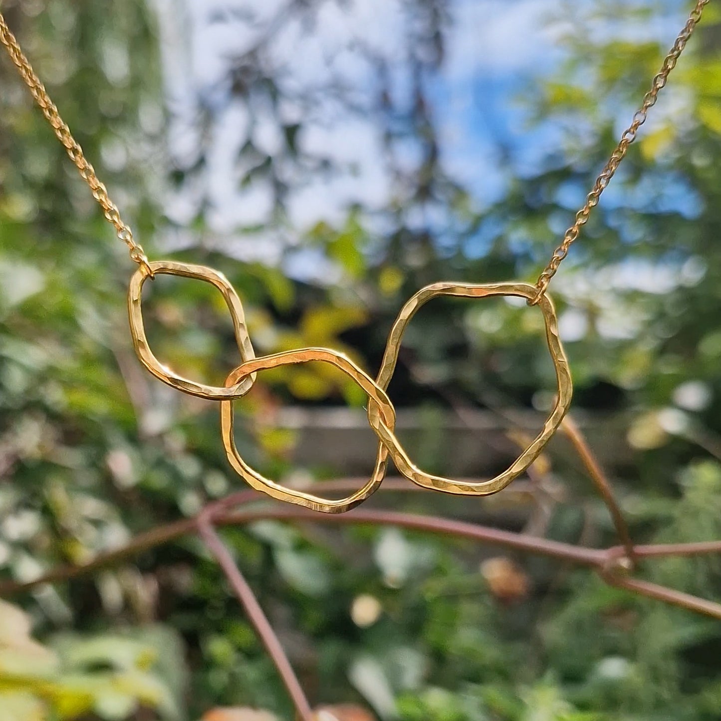 Ripple Trio Necklace ~ Gold Vermeil