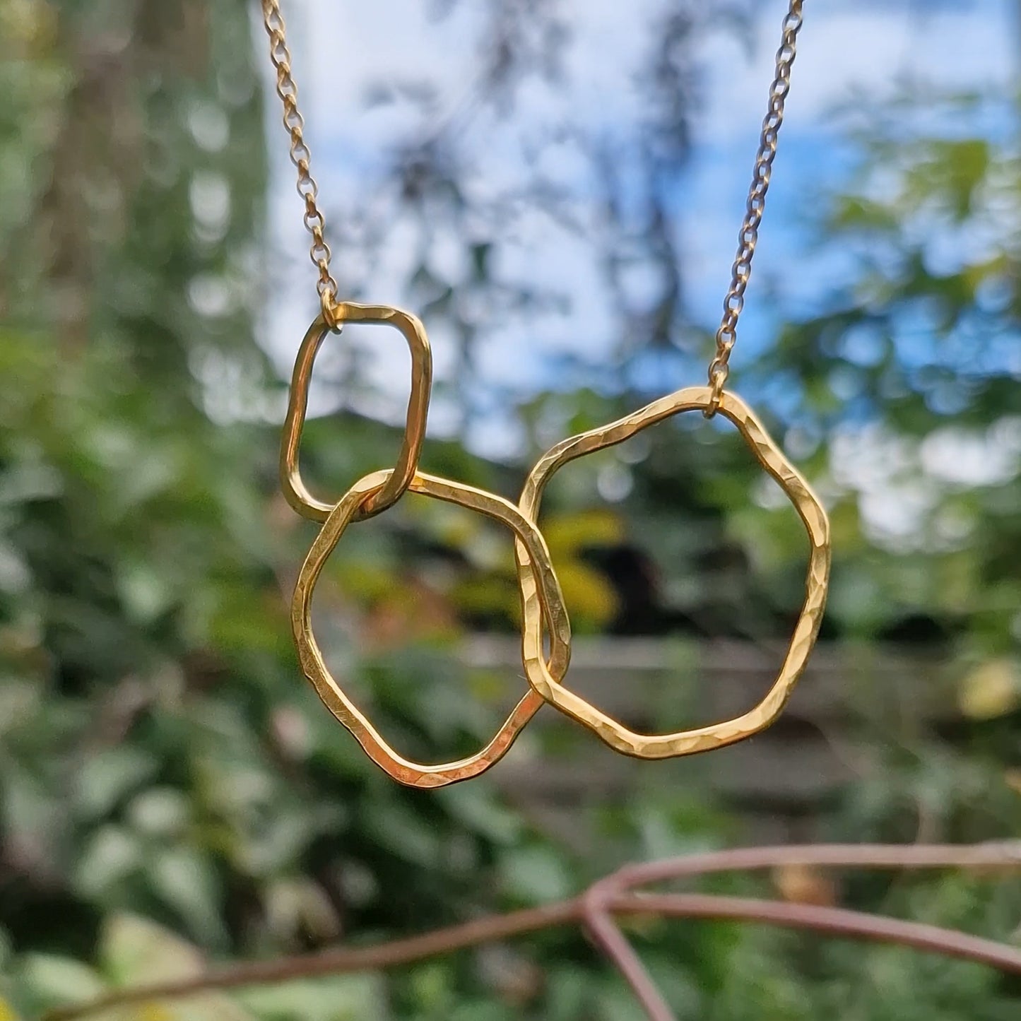 Ripple Trio Necklace ~ Gold Vermeil