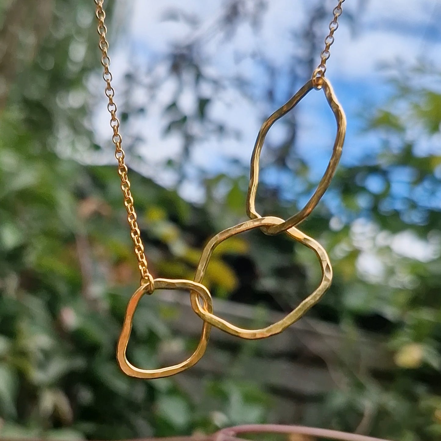 Ripple Trio Necklace ~ Gold Vermeil