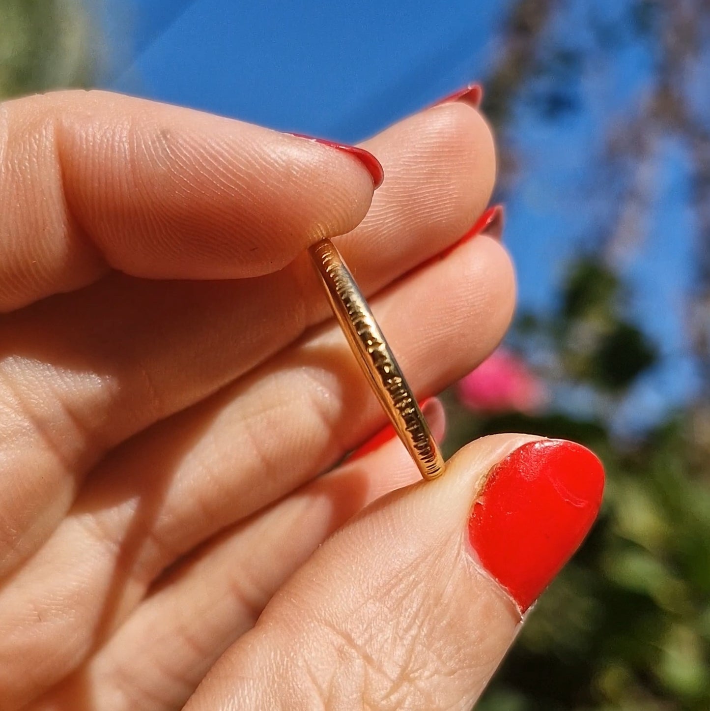 Bark Stacking Ring ~ Gold Vermeil