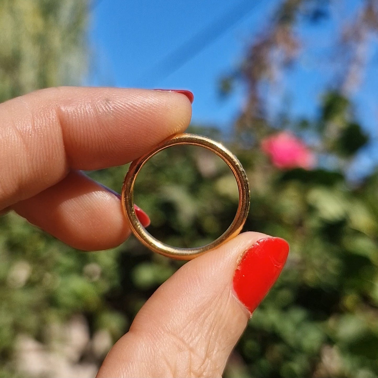 Bark Stacking Ring ~ Gold Vermeil