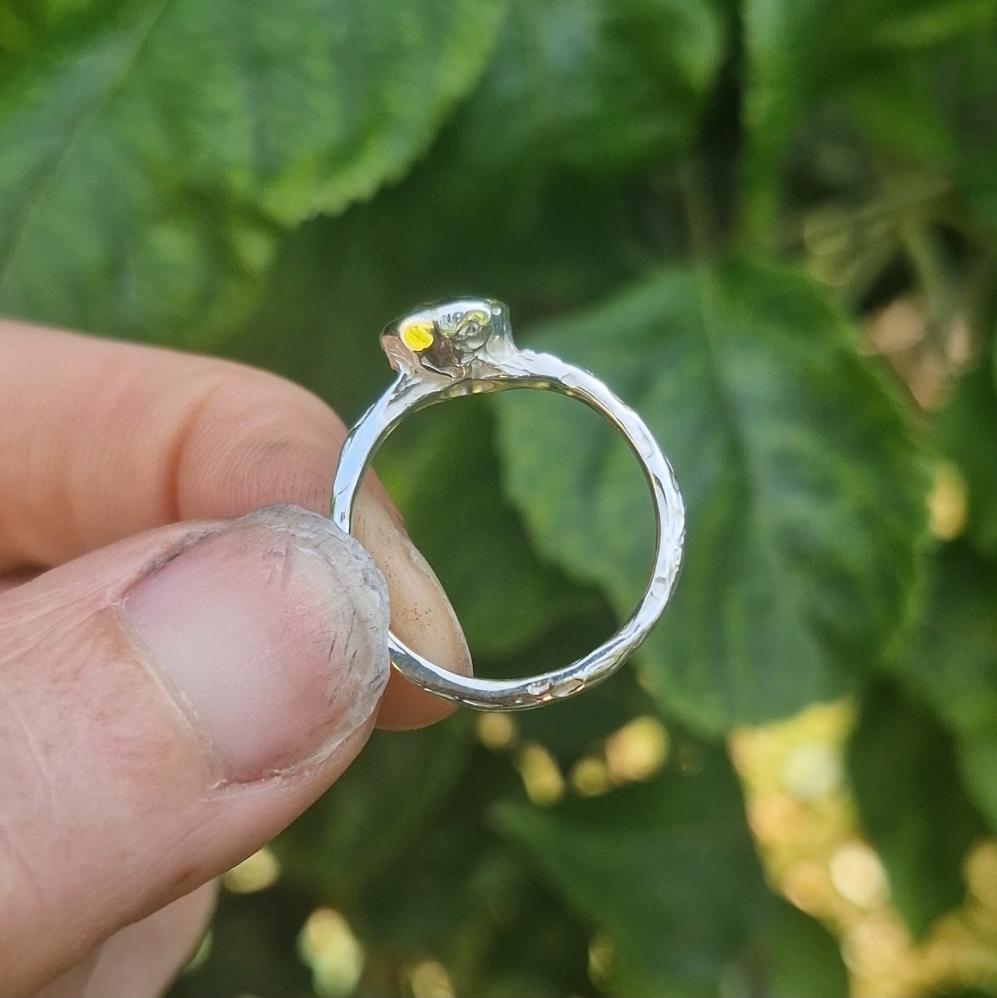 Molten Smoky Quartz Ring - size uk m 1/2