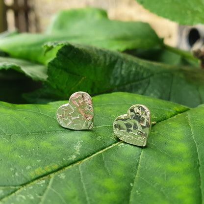 Hammered Heart Earrings