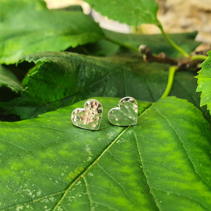 Hammered Heart Earrings