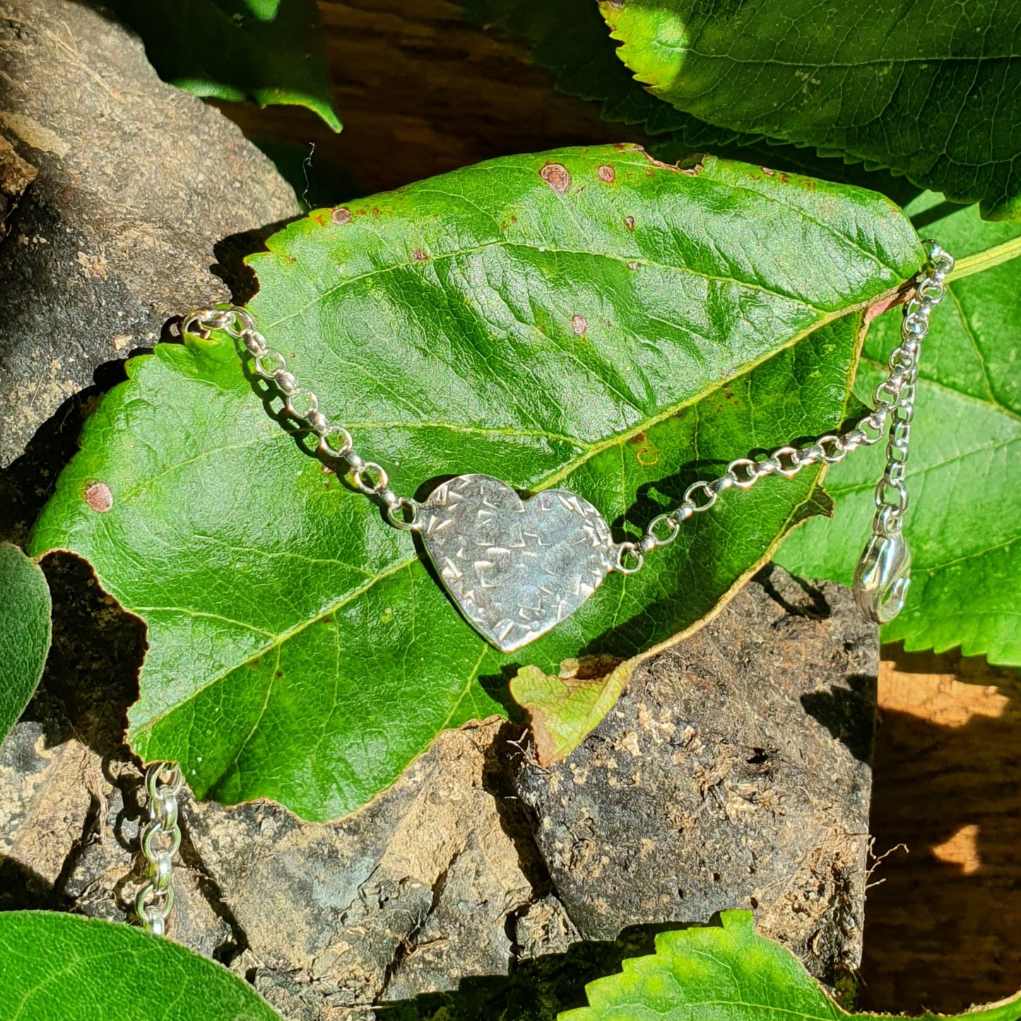 Hammered Heart Bracelet