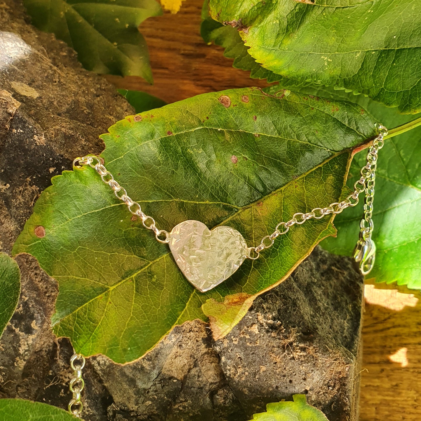 Hammered Heart Bracelet