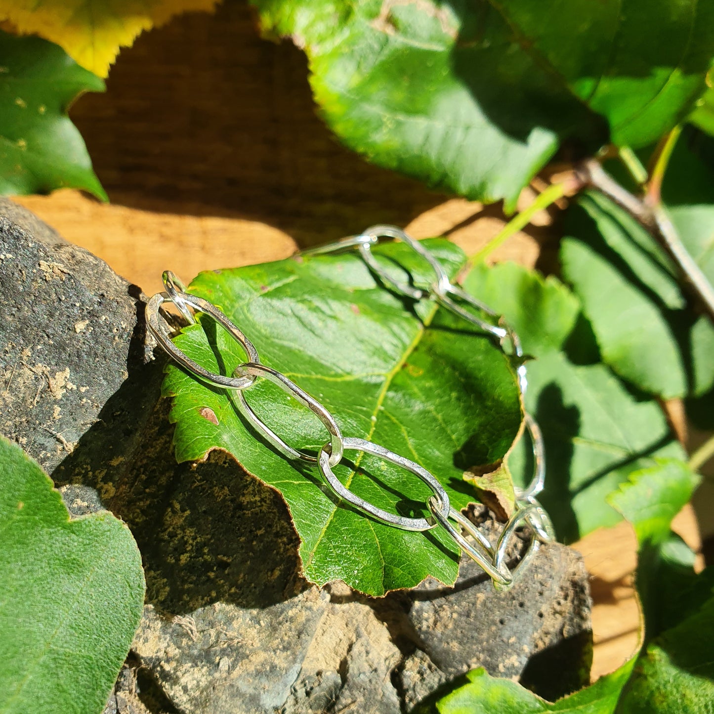 Hammered Paperclip Bracelet