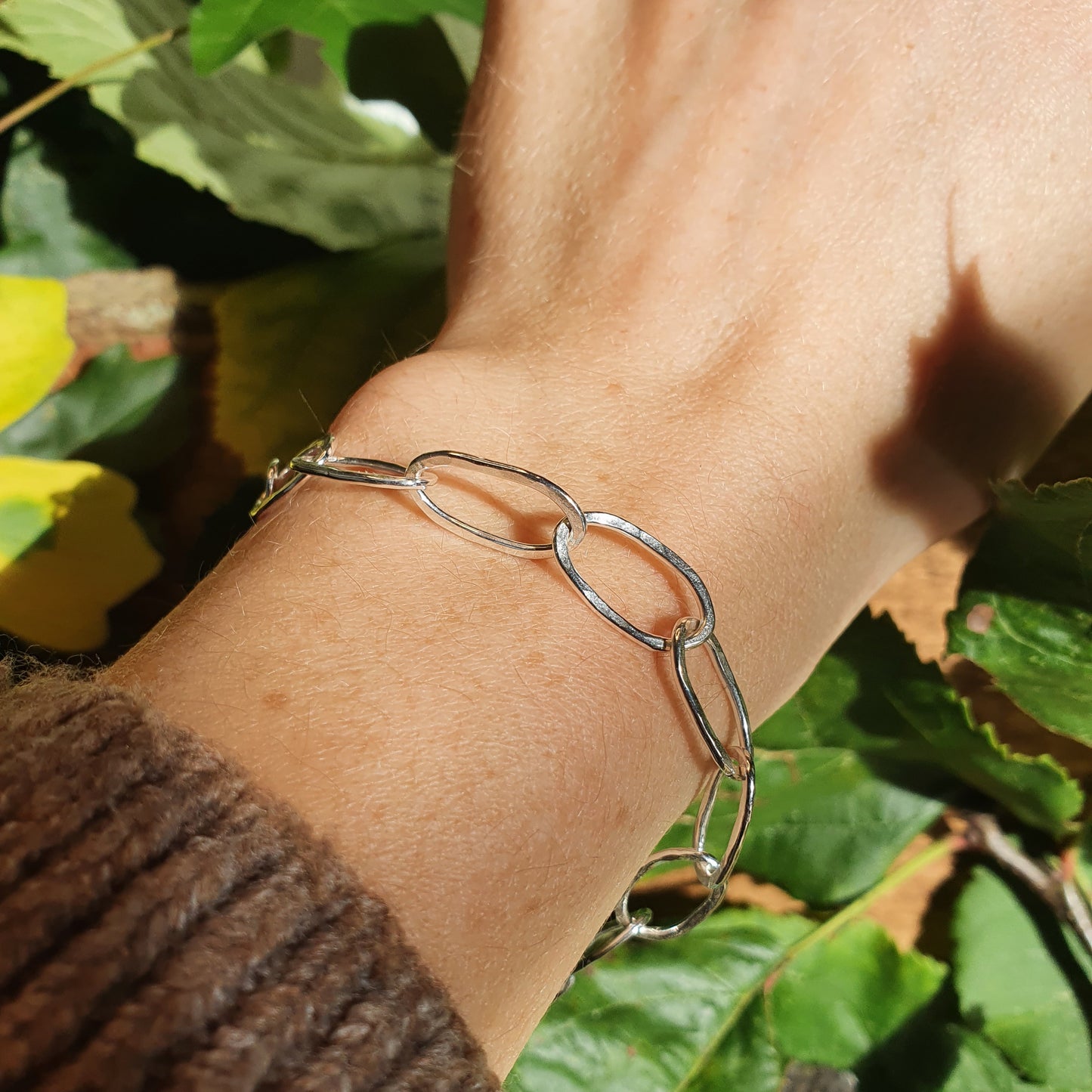 Hammered Paperclip Bracelet