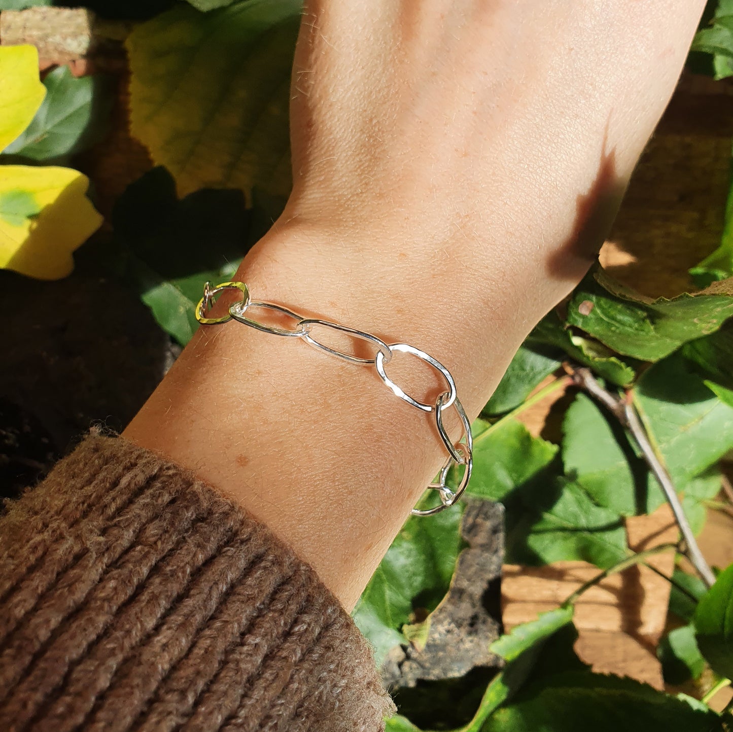 Hammered Paperclip Bracelet