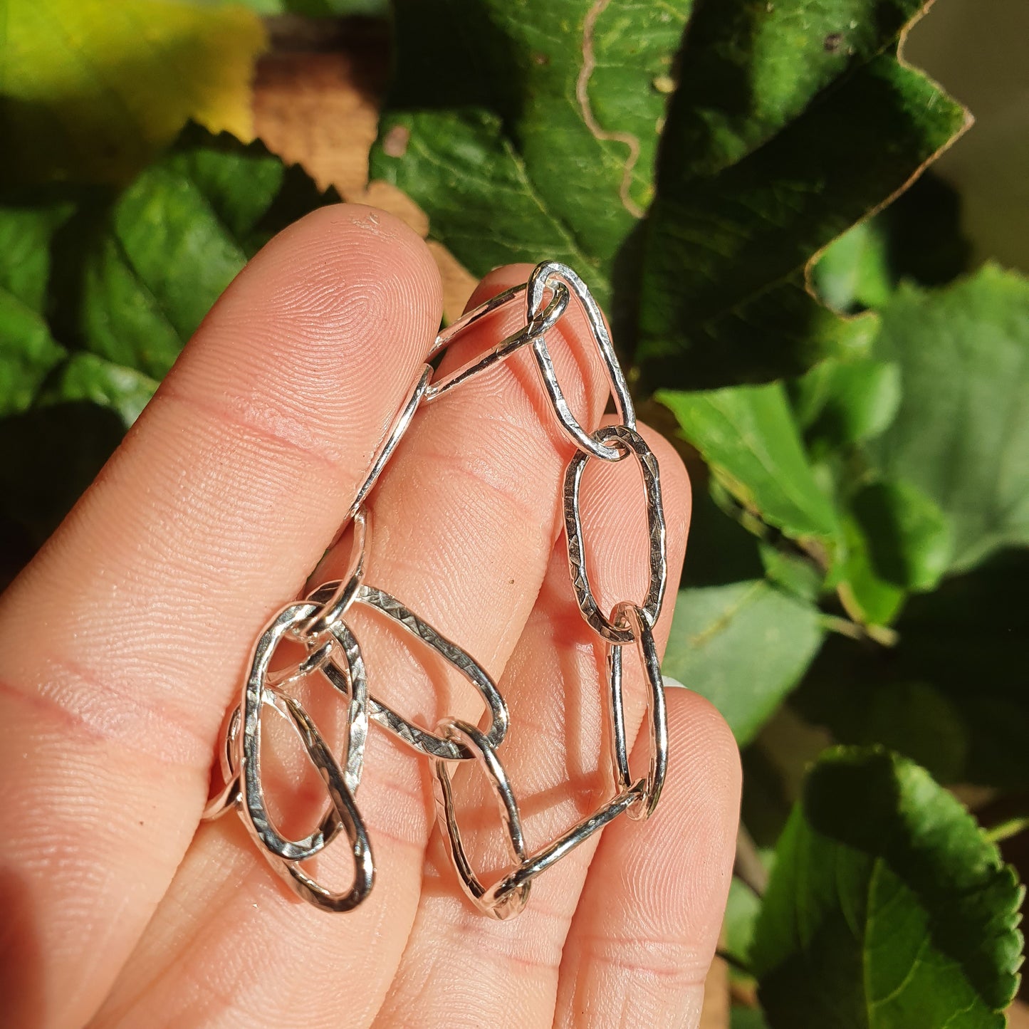 Rustic Hammered Paperclip Bracelet