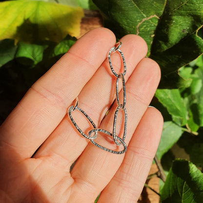 Bark Hammered Paperclip Bracelet