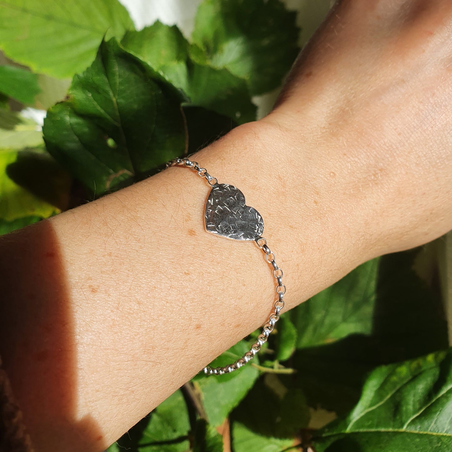 Hammered Heart Bracelet