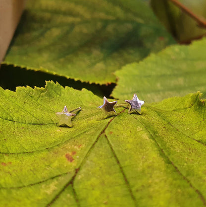 Mini Hammered Star Earrings