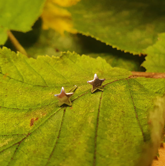 Mini Hammered Star Earrings