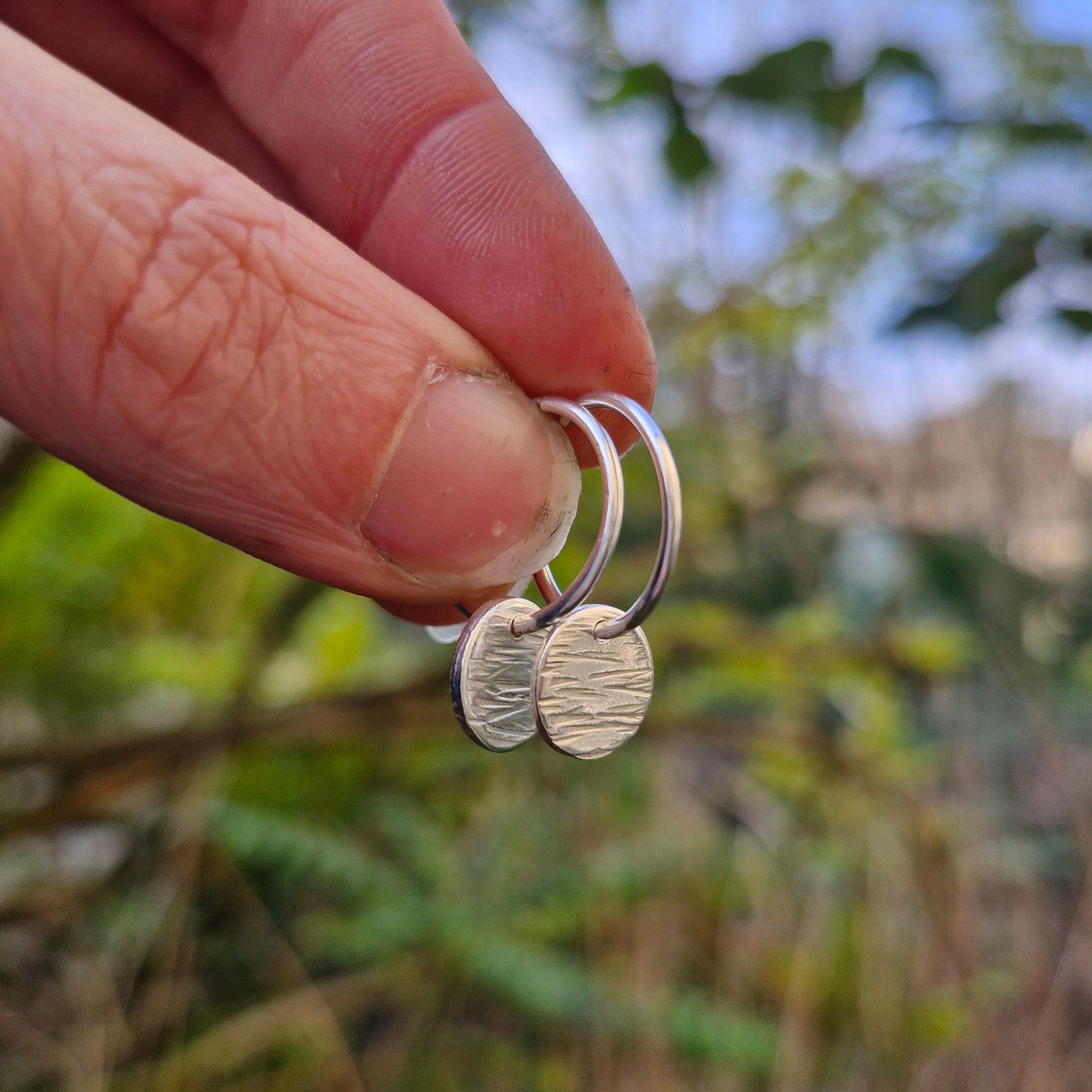 Bark Drop Charm Hoops