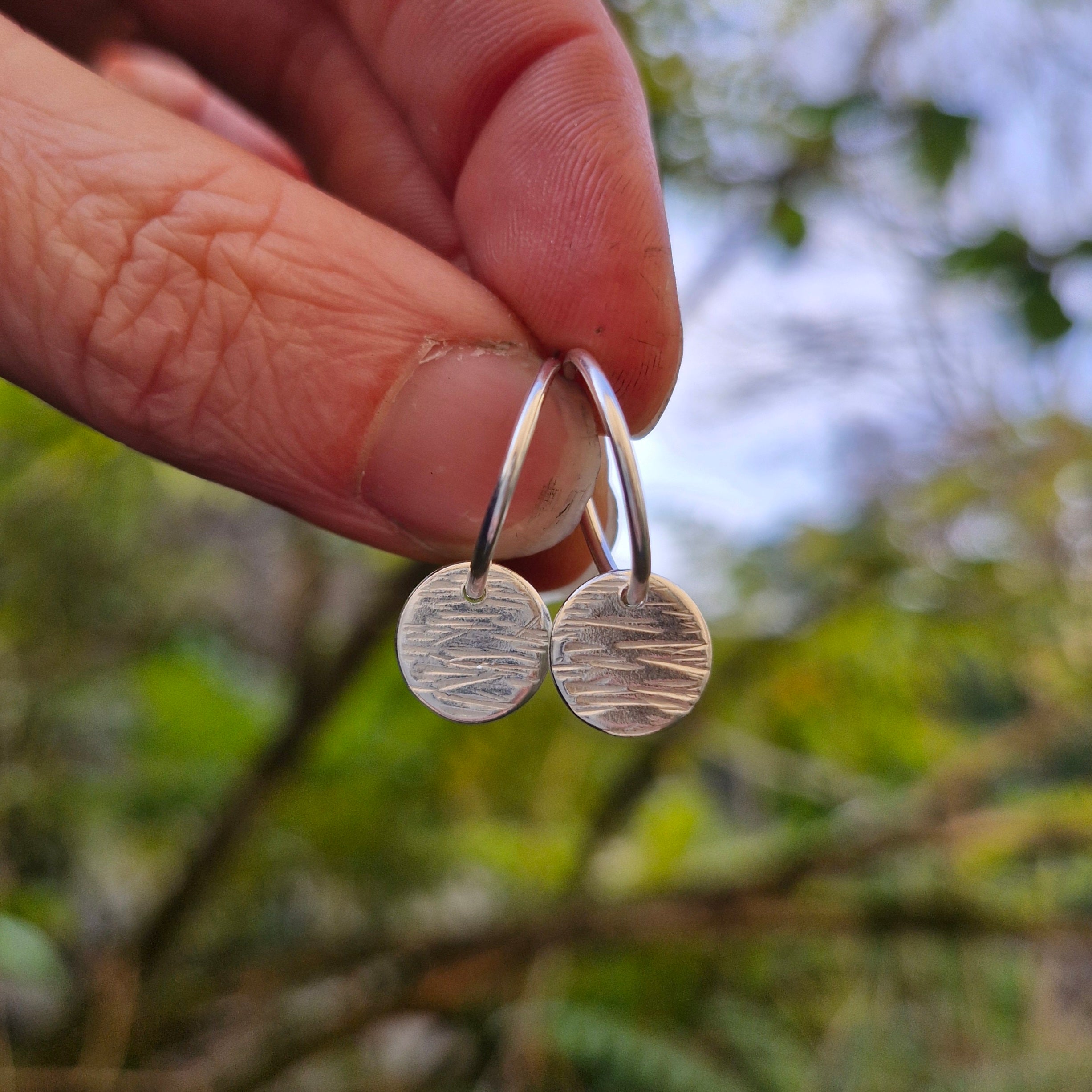 Bark Drop Charm Hoops