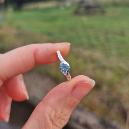 Molten Blue Topaz Ring - sizes i 1/2 or k 1/2