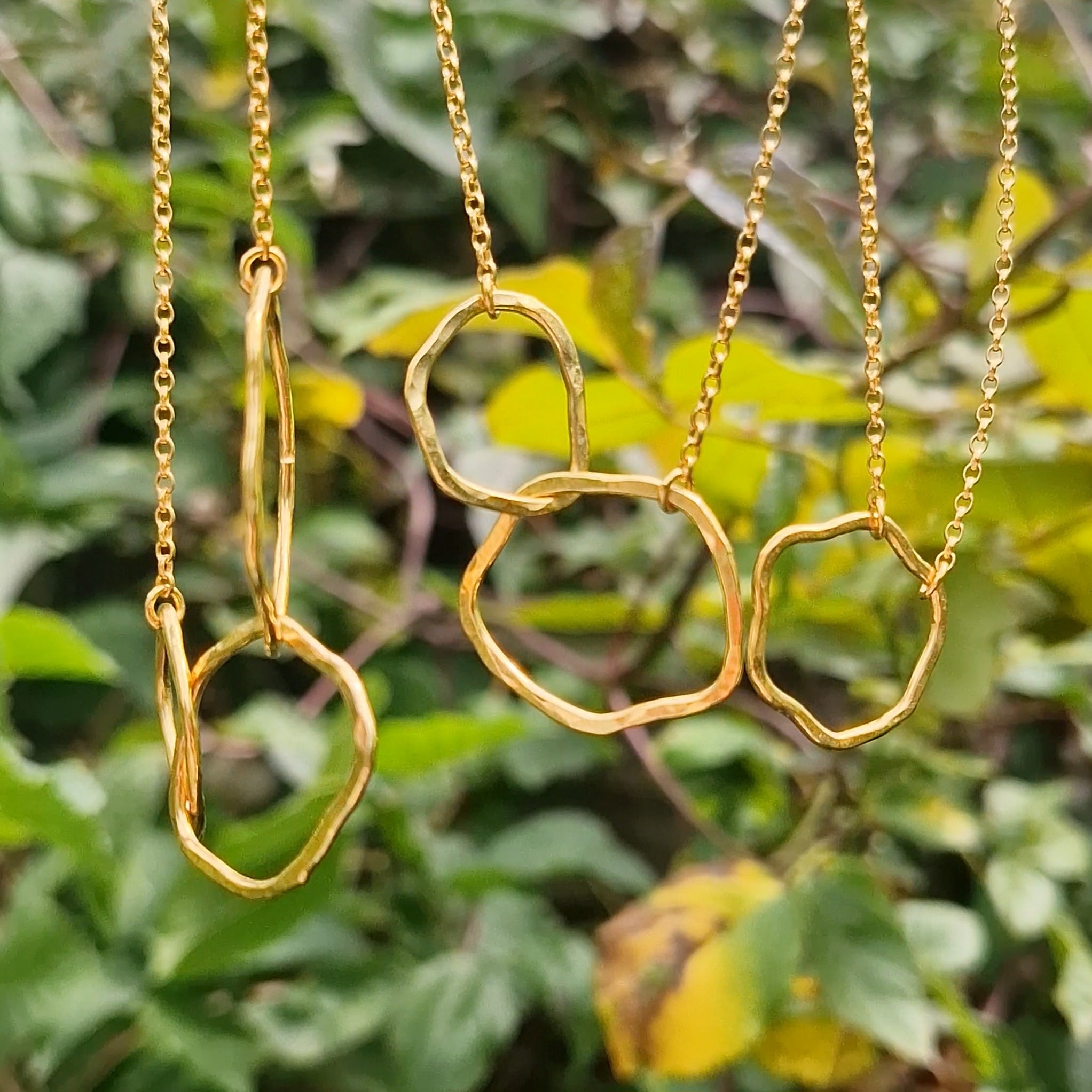 Ripple Lone Wave Necklace ~ Gold Vermeil