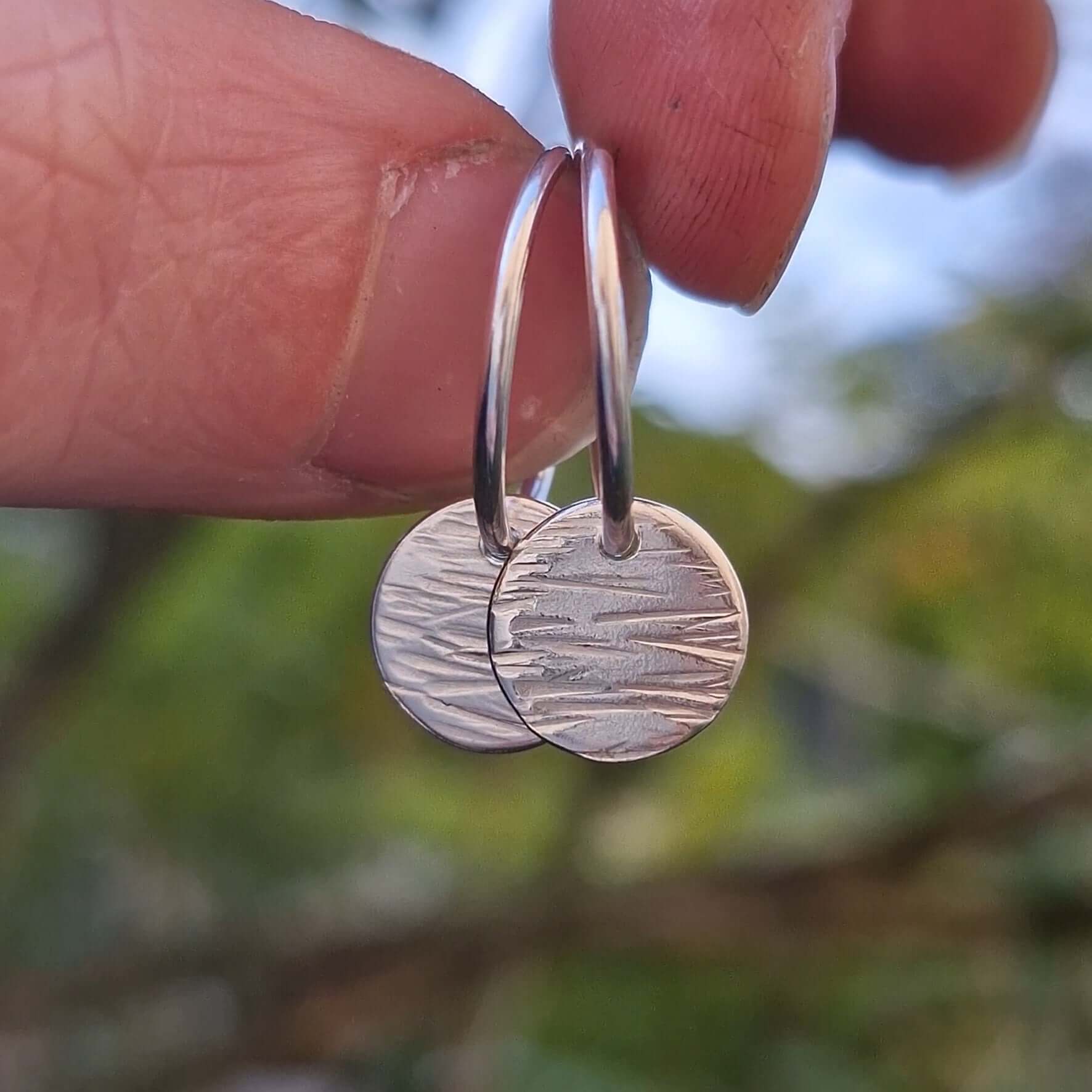 Bark Drop Charm Hoops