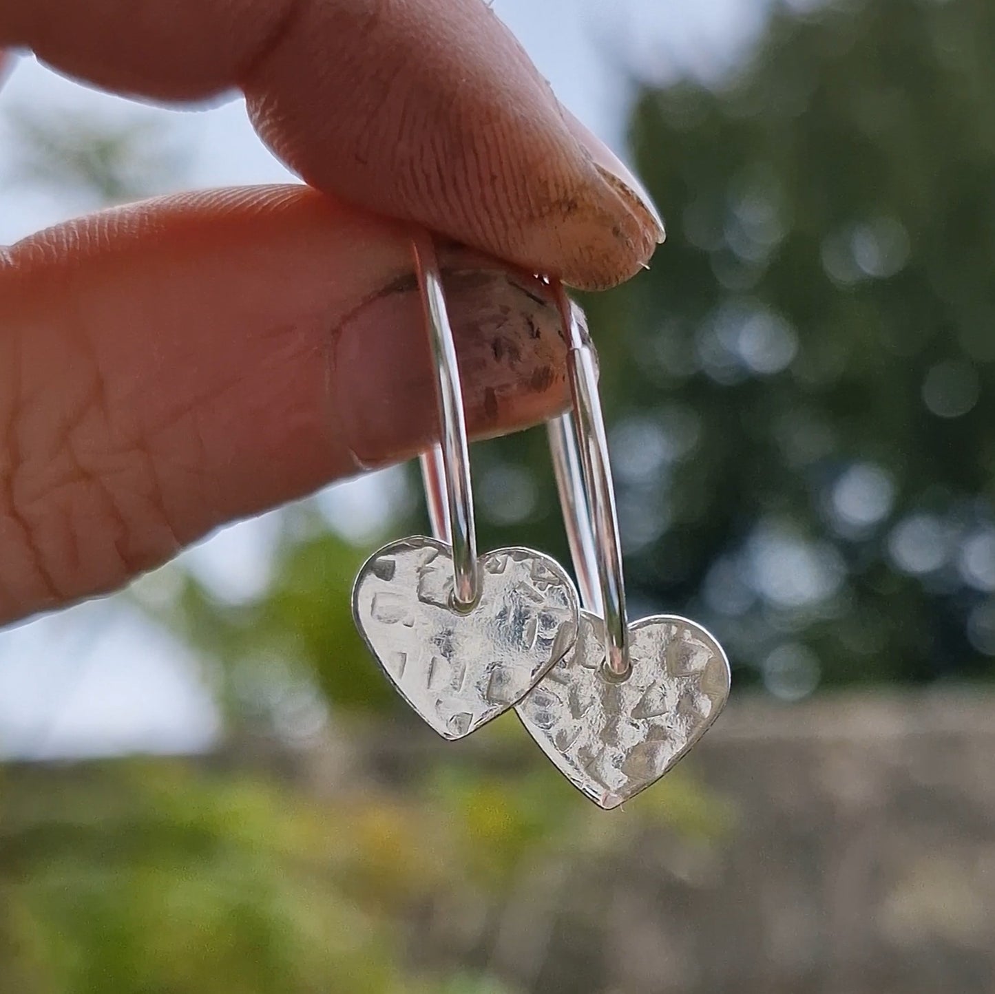 Heart Charm Hoops