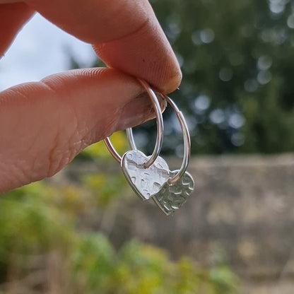 Heart Charm Hoops
