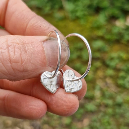 Heart Charm Hoops