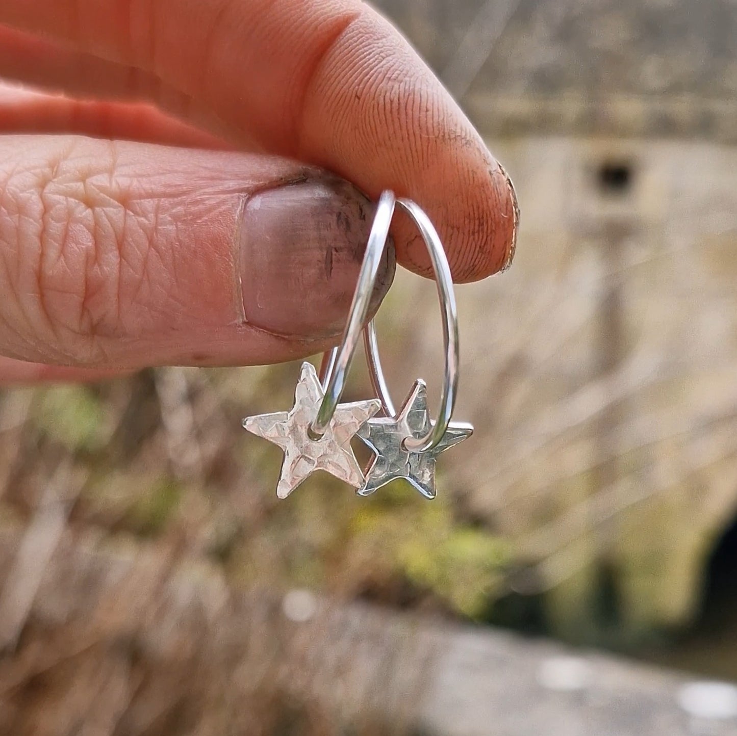 Star Charm Hoops