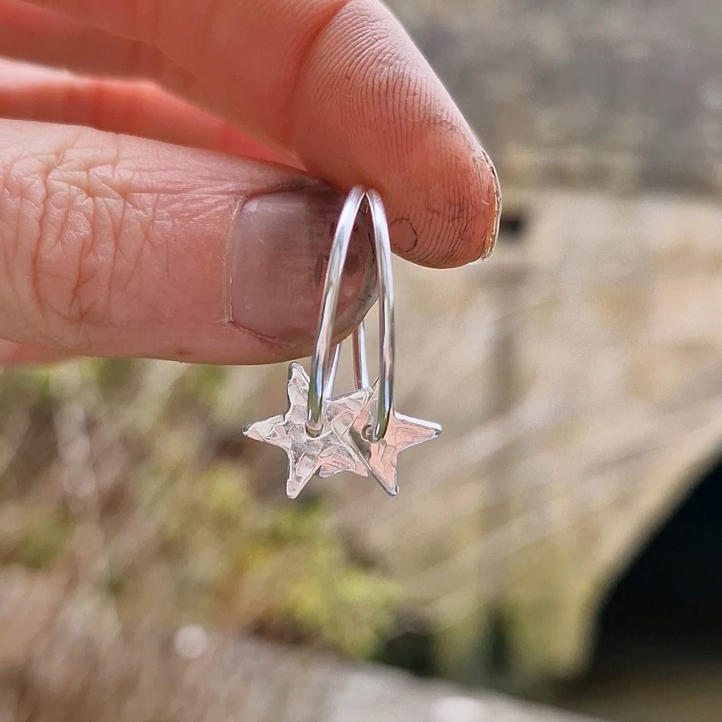 Star Charm Hoops