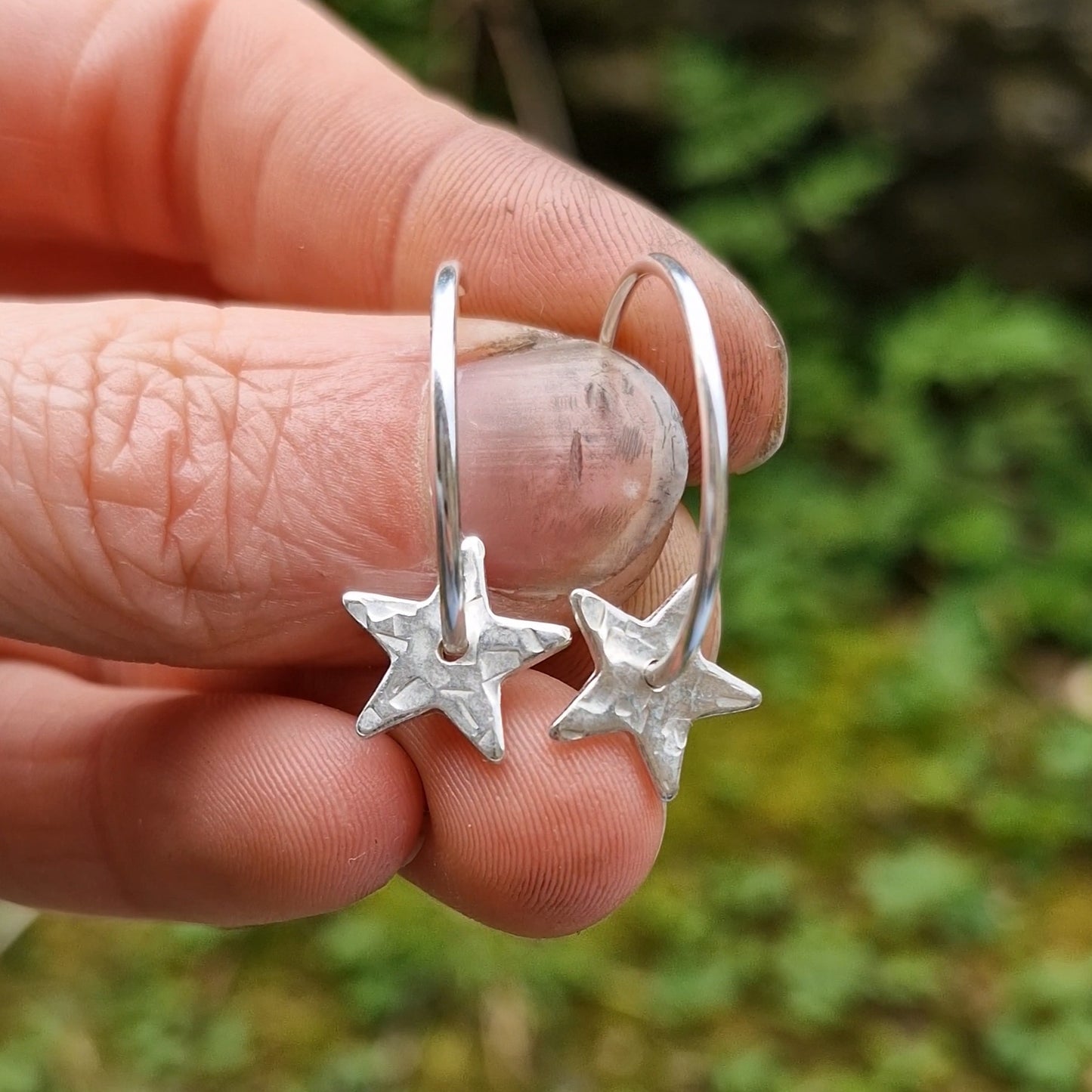 Star Charm Hoops