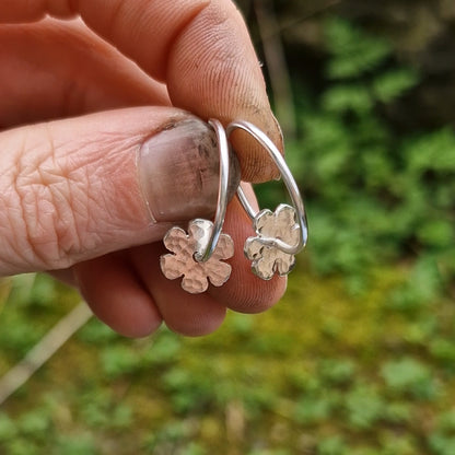 Flower Charm Hoops