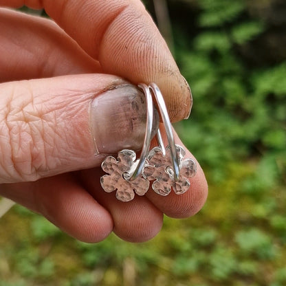 Flower Charm Hoops