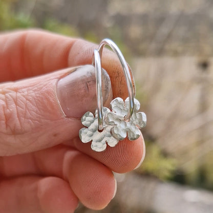 Flower Charm Hoops