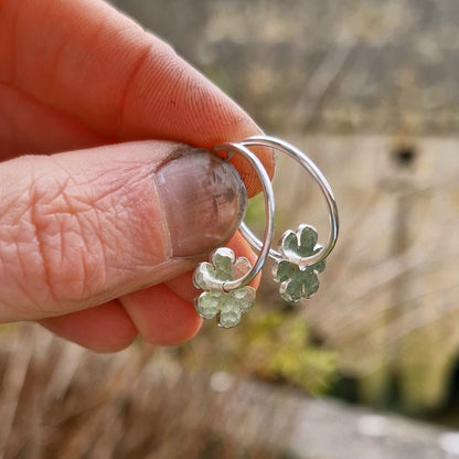 Flower Charm Hoops