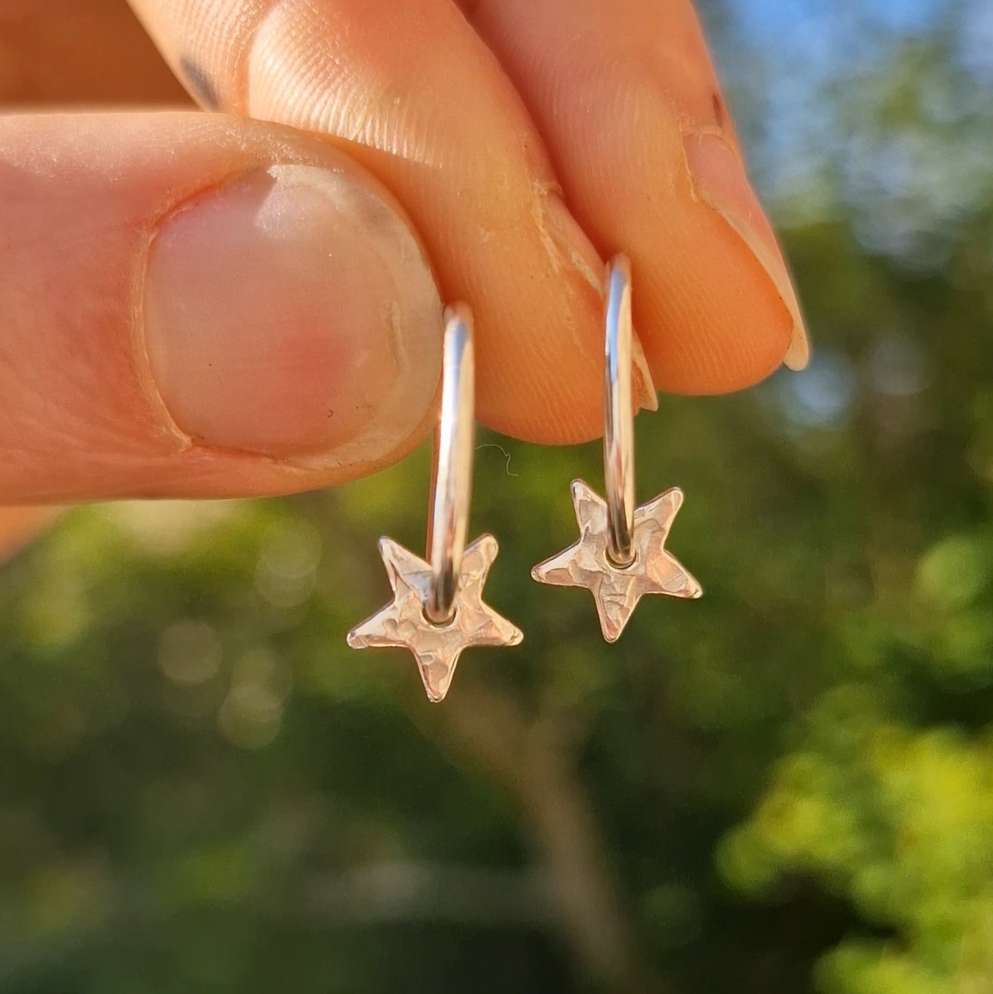 Mini Star Charm Hoops