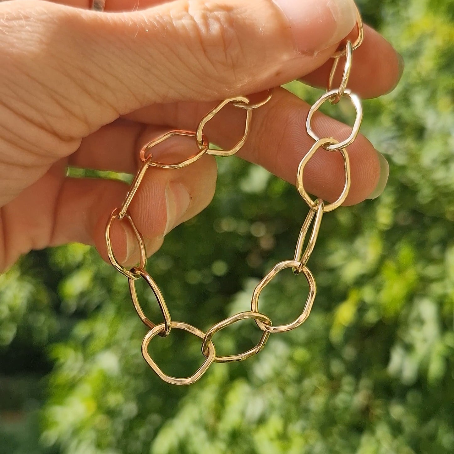 9ct Solid Gold Ripple Paperclip Bracelet