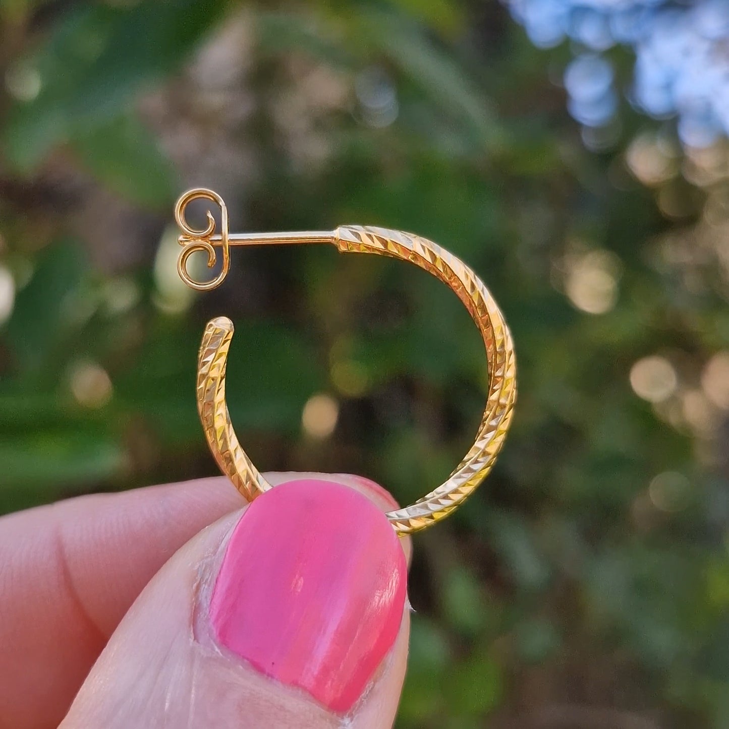 Textured Hoops - Gold Vermeil