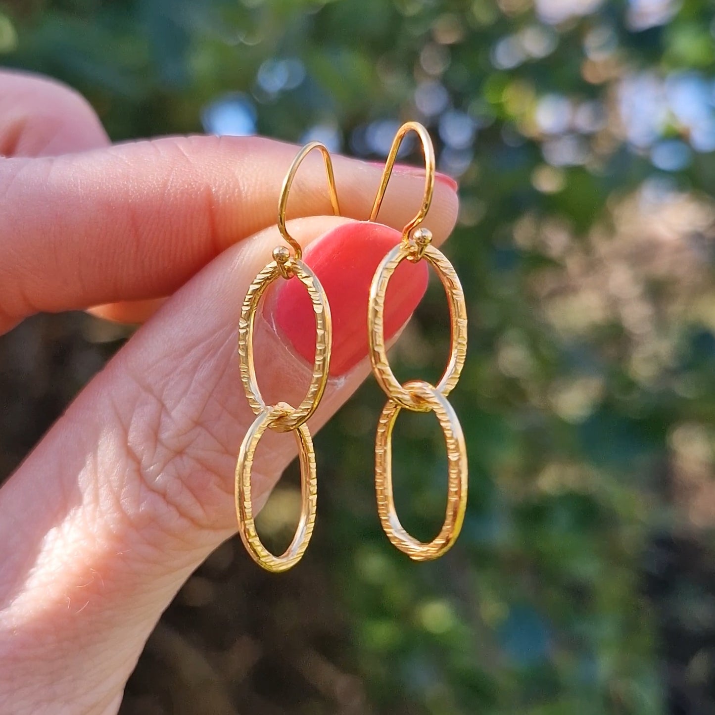 Bark Elegance Earrings - Gold Vermeil