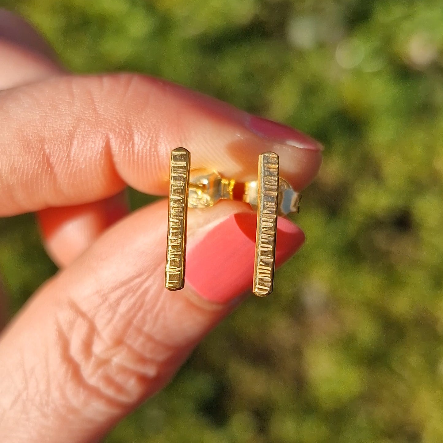 Bark Studs - Gold Vermeil