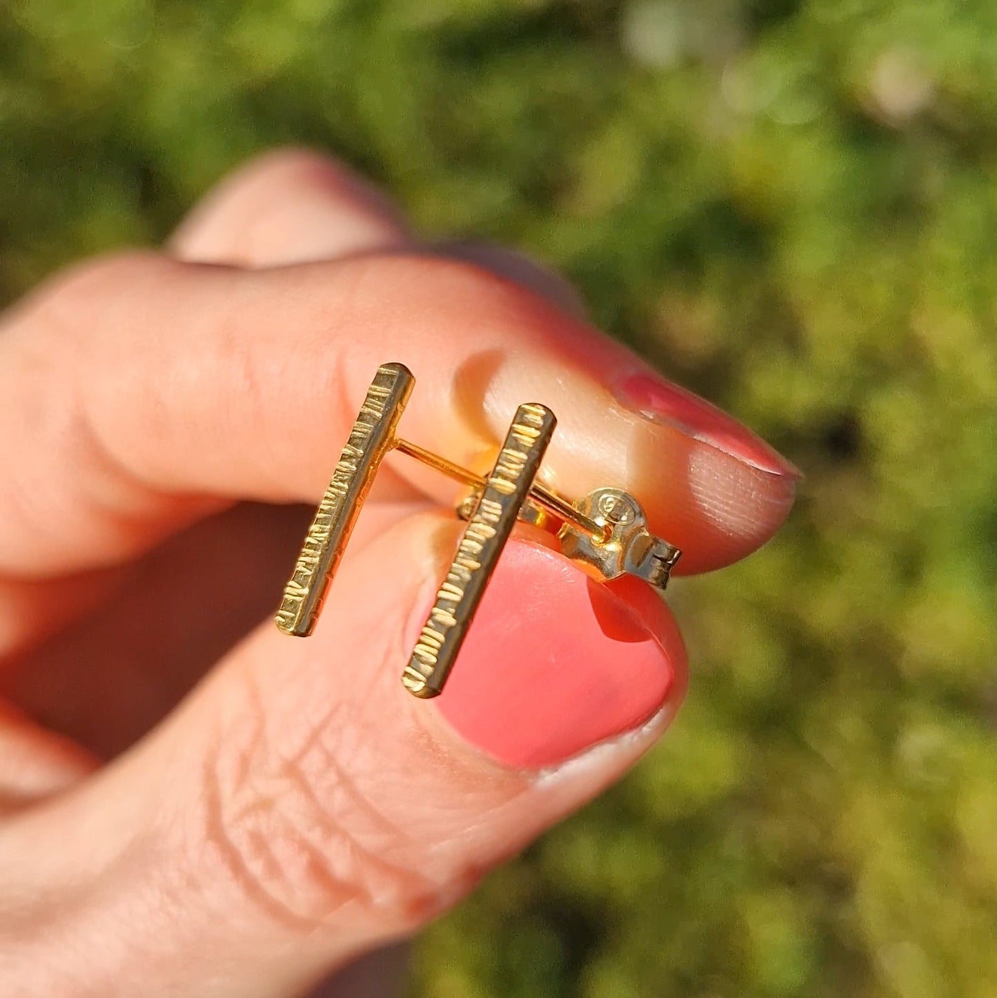 Bark Studs - Gold Vermeil