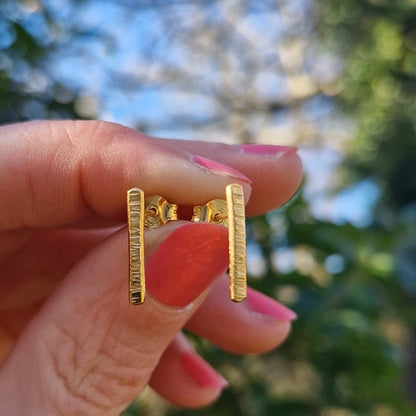 Bark Studs - Gold Vermeil
