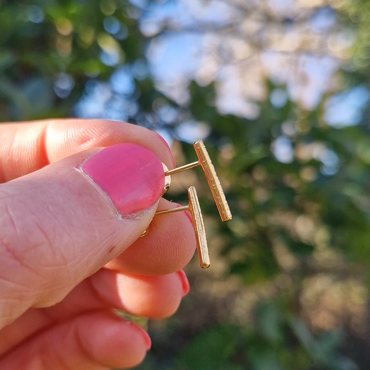 Bark Studs - Gold Vermeil