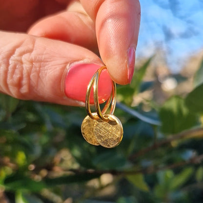 Moonlight Drop Charm Hoops - Gold Vermeil